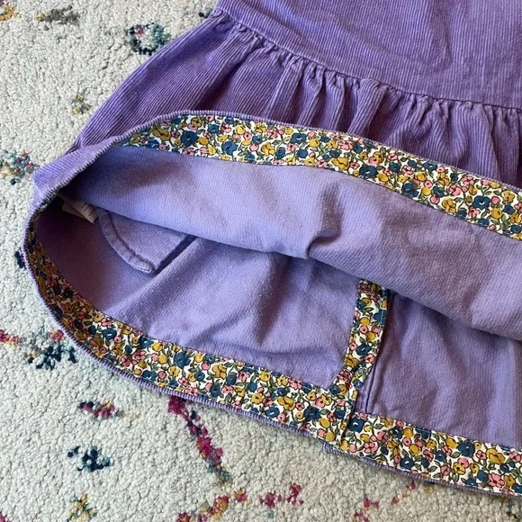 Mini Boden / Button Pinafore Dress in Aster Purple Size 3-4 - Picture 7 of 7